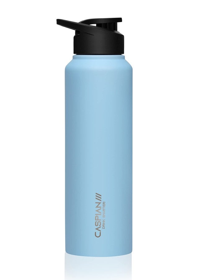 CASPIAN /// Hike Stainless Steel Sipper Water Bottle (Mist Green & Sky Blue, 1 Litre, Set of 2)| Leak Proof Thunder for Fridge Home Office Travel School Kids Boys Girls Adults Sports Gym Yoga - Image 3
